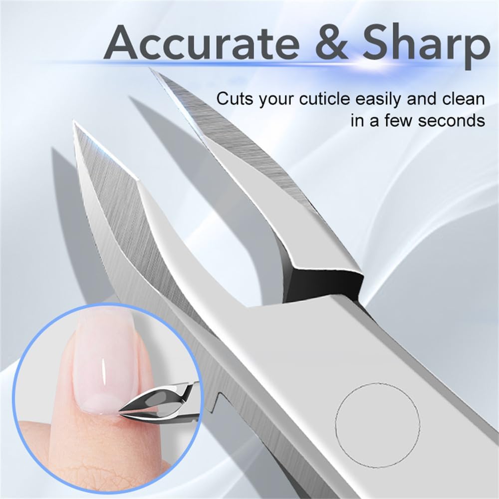 1Pcs Cuticle Nipper Cutter Stainless Steel Pedicure Manicure Scissor Nail Tool for Trim Manicure Tools,Light Grey