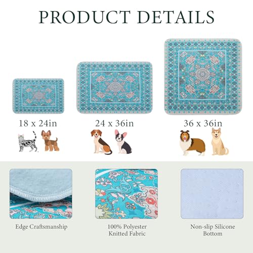 Image of Homimp Washable Pee Pads for Dogs, 4 Pack Reusable Puppy Pads, Absorbent and Leakproof Dog Pee Pads, Non Slip Puppy Training Pads, Pet Mat for Floor, Crate, Couch, Whelping, 36 inchx36 inch