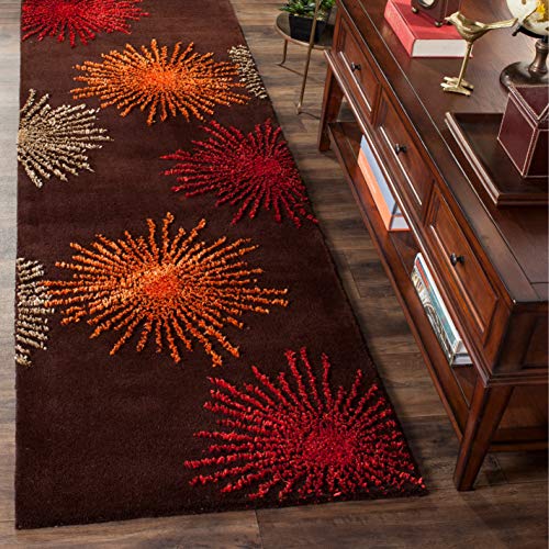 Safavieh Soho Collection 2'6" X 8' Pink Soh712N Handmade Starburst Premium Wool & Viscose Runner Rug #TOP3
