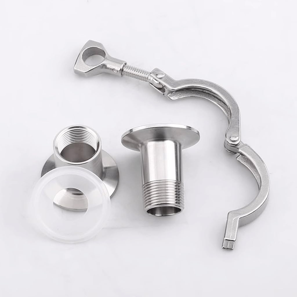 Adapter tulejkowy Tri Clamp ze stali nierdzewnej 304 z uszczelką silikonową Zestaw armatury sanitarnej, 1 zestaw(DN65xFerrule91)