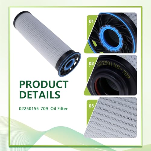 Image of 02250155-709 KAYIQIN Oil Filter Compatible with WA30 /37 /45 Machine Type Air Compressor, 1800-4500V Replacement Part