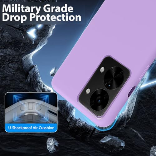 Image of LIRAMARK Liquid Silicone Soft Back Cover Case for OnePlus Nord 2T 5G / 1+Nord 2T 5G (Lavender)