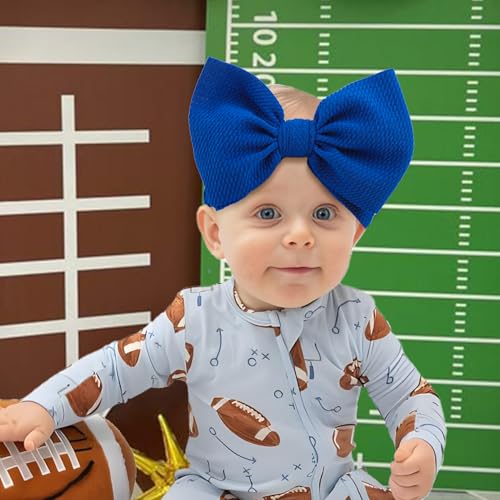YanJie 2PCS 6'' Baby Girl Football Headbands Hair Bows Super Bowl Hair Accessories for Parties Headband for Newborn Infant Baby Girl Football Outfit3