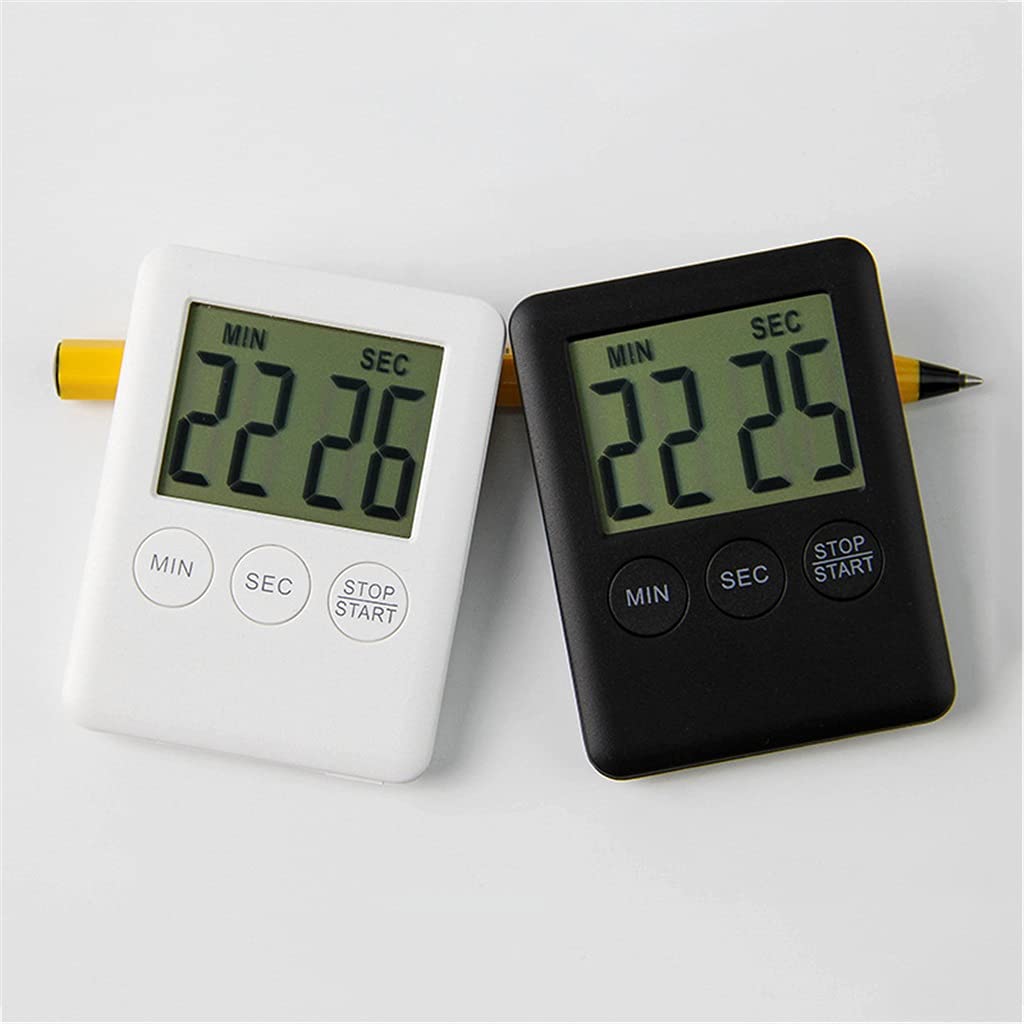 minutnik, Super Thin LCD Digital Screen Kitchen Timer Square Cooking Count Up Countdown Alarm Magnet Clock(Svart)
