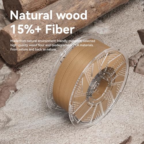 Image of Chitu Systems Conjure Wood PLA Filament Teak, Using Reusable Spool Compatible with Bambu Lab Refill Filament, Dimensional Accuracy 1.75mm+ /-0.02mm, 3D Printing Filament Bundle, 2KG Spool (4.4lbs)
