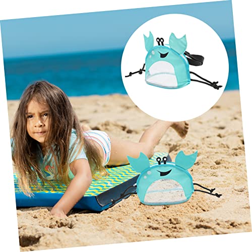 Crab Shape Beach Bag for Boy Girl Mesh Pouch for Collecting Seashells Lightweight and Breathable Crab Tote for Beach Play for Boys and Girls3