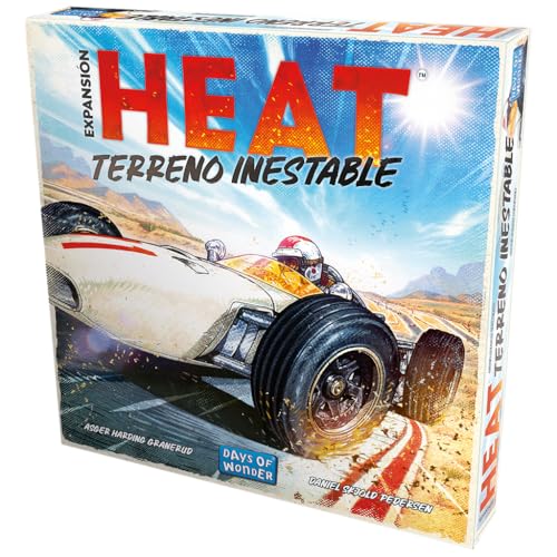 Asmodee Heat: Terreno Inestable,Expansi&oacute;n de Juego de Carreras, Juego de Mesa,...