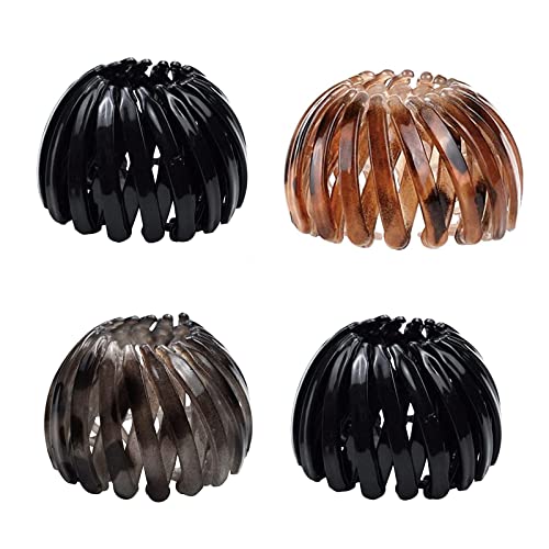Bird Nest Shaped Hair Clips,RONGYI 4 Pieces Plastic Bird Nest Shaped Ponytail Holder Retractable Birds Nest Hair Clips,Expandable Hair Claws Clips for Daily Use Bathing
