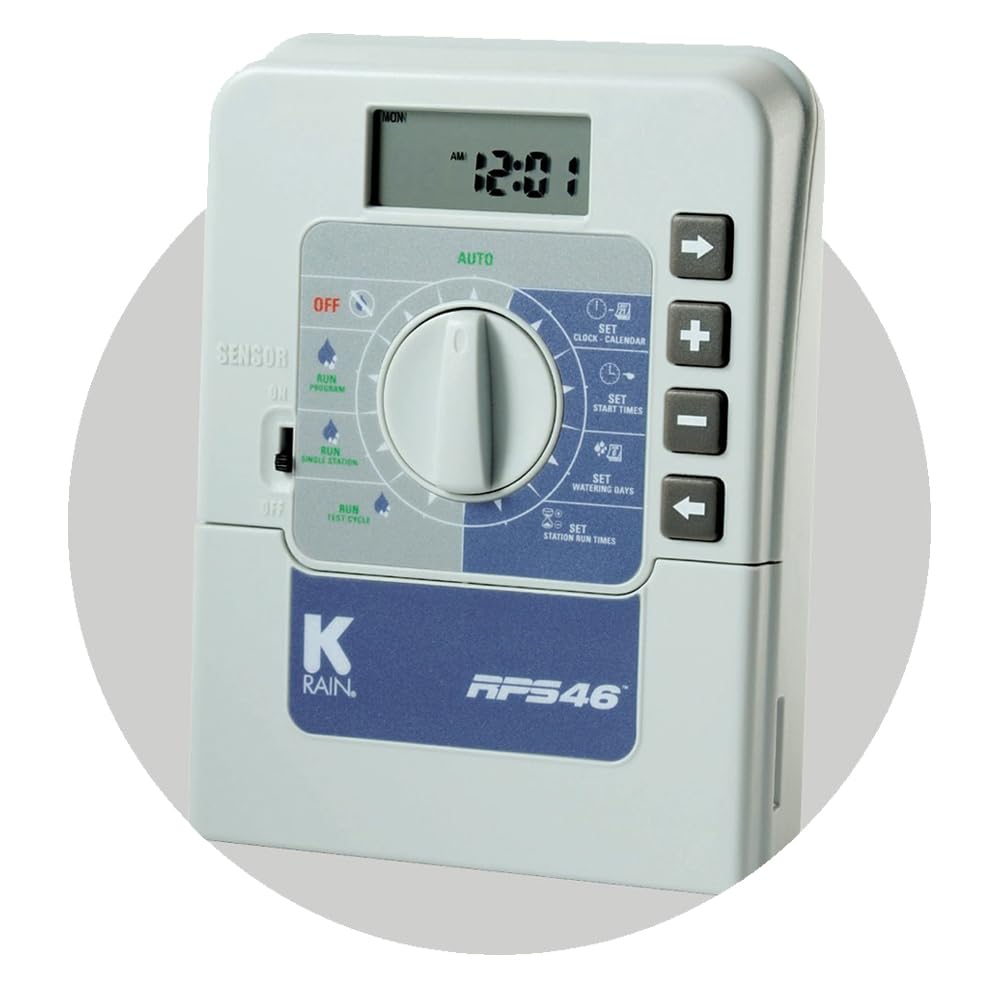 Suinga Programmatore Irrigazione RPS46 4 Zone Interno K-Rain | Irrigazione automatica per giardino | Timer per irrigazione elettrica