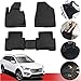 OMAC Allwetter Auto Fußmatten Automatten Kompatibel mit Santa Fe 2012-2021 3D Passform Hoher Rand Gummimatten Allwetterfussmatten Schwarz 4 teilig