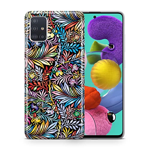 Coque Samsung A10 motif floral avec silicone arrière anti-chute
