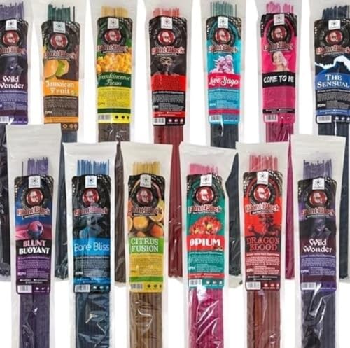 Blunt Black 19 Jumbo Hand Dipped Incense Sticks 30-Stick Packs - 6 Assorted Scents