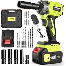 High efficiency cordless 400ft lbs 550n.m 1/2 inch brushless high torque impact wrench set including impact grab battery and charger, suitable for household electric maintenance