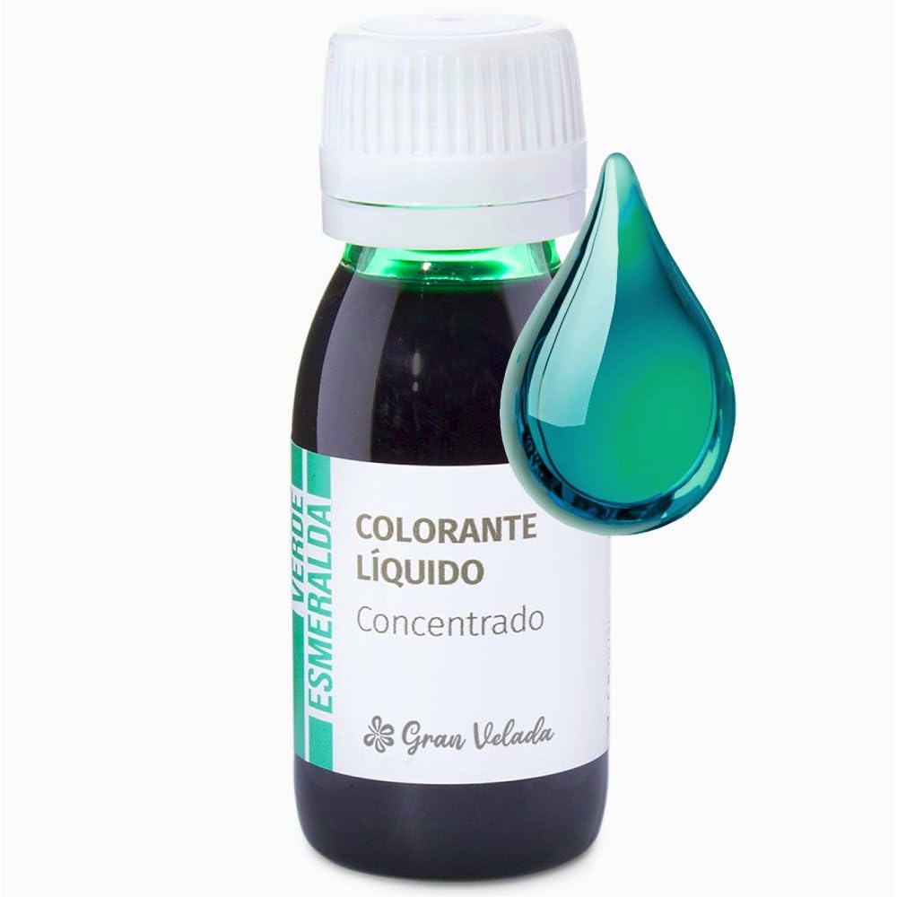 Colorante Concentrado Líquido Verde Esmeralda para Cosmética | Pigmento Hidrosoluble para Cremas, Champús, Perfumes y Ambientadores | Envase Práctico | Uso Profesional