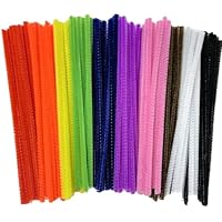 Pipe Cleaners for Craft – 100 Coloured Chenille Stems, 15cm x 4mm – Fuzzy Craft Pipe Cleaners for Kids