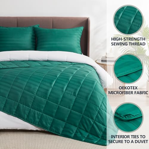 Image of Weighted Blanket Queen Size (60 inchx80 inch 15lbs),Ultra Soft and Cozy Cooling Weighted Blanket Queen Size for Adult,Heavy Blanket with Machine Washable Soft Blanket, Green