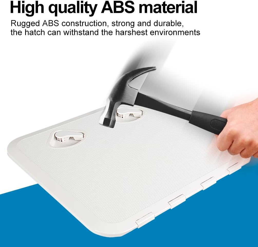 Marine Deck Access Hatch 18.1"×20" White/Black Rectangle Boat Hatch & Lid,Boat Deck Hatch Lids