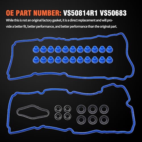 Image of HiSport Engine Valve Cover Gasket Set - Compatible with Ford Explorer 3.3L 2020 | F-150 3.3L 2018-2020 3.5L 2011-2012 | Police Interceptor Utility 3.3L 2020 - Replace VS50814R1