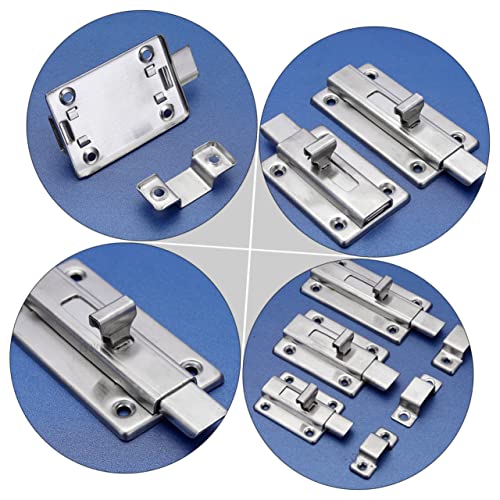 Yardwe 4 Pçs Parafusos De Aço Inoxidável De Plugue Trava De Corrente De Porta Resistente Trava Desli