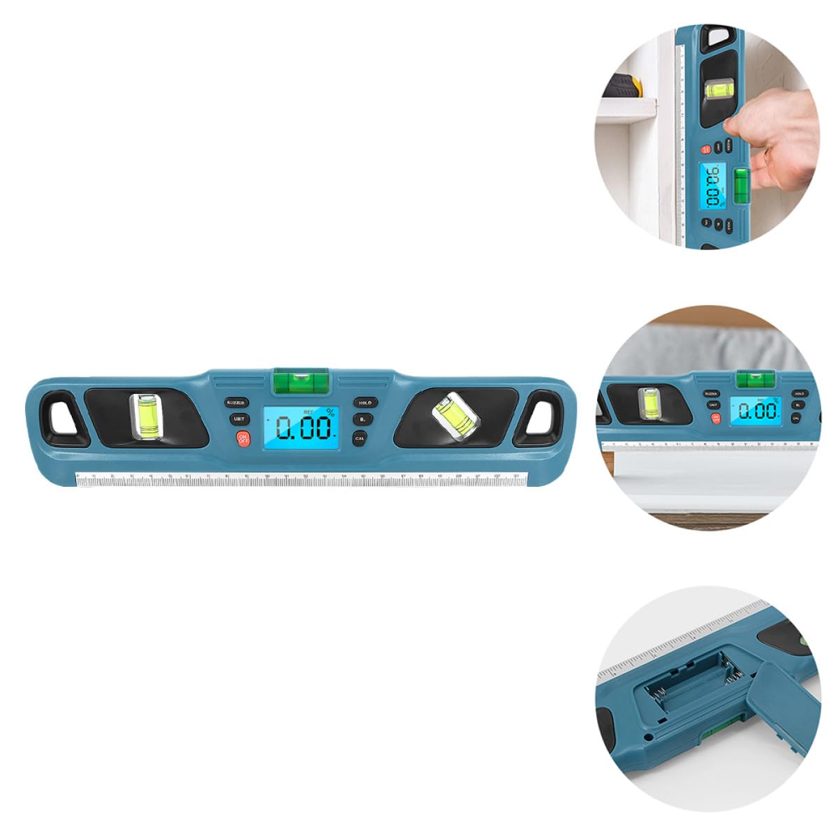 Ipetboom Livella Risoluzione di Digitale e Retroilluminazione Blu Precisione in ±0,1° Plastico 0,05° Accuratezza per Misurazioni Industriali e Domestiche