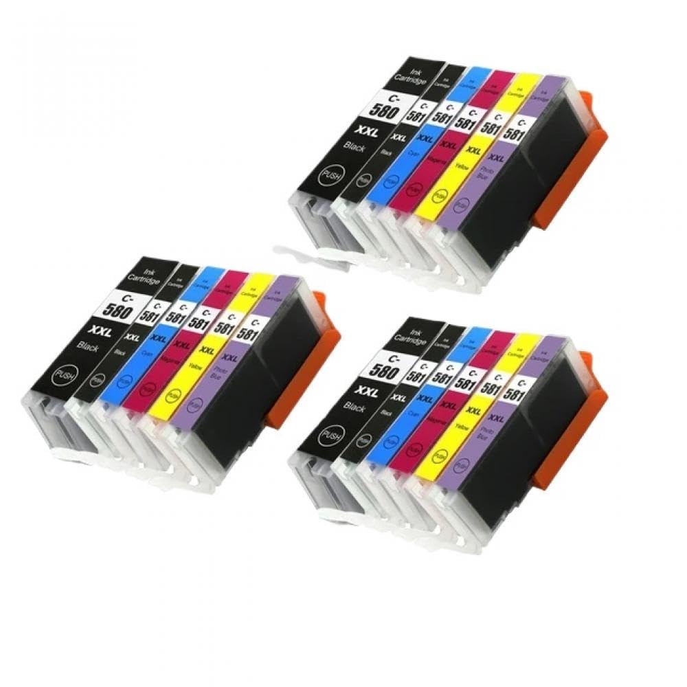 Cartuccia d'inchiostro ad alta resa compatibile con PGI 580XXL CLI 581XXL compatibile con TR7550 TR8550 TS6150 TS6151 TS8150 TS8151 TS8152 TS9150 TS9155(3 set 18COLORS)