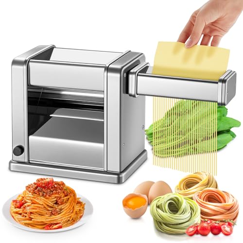 FOHERE Electric Pasta Maker Machine, Adjustable Thickness Noodle Maker for