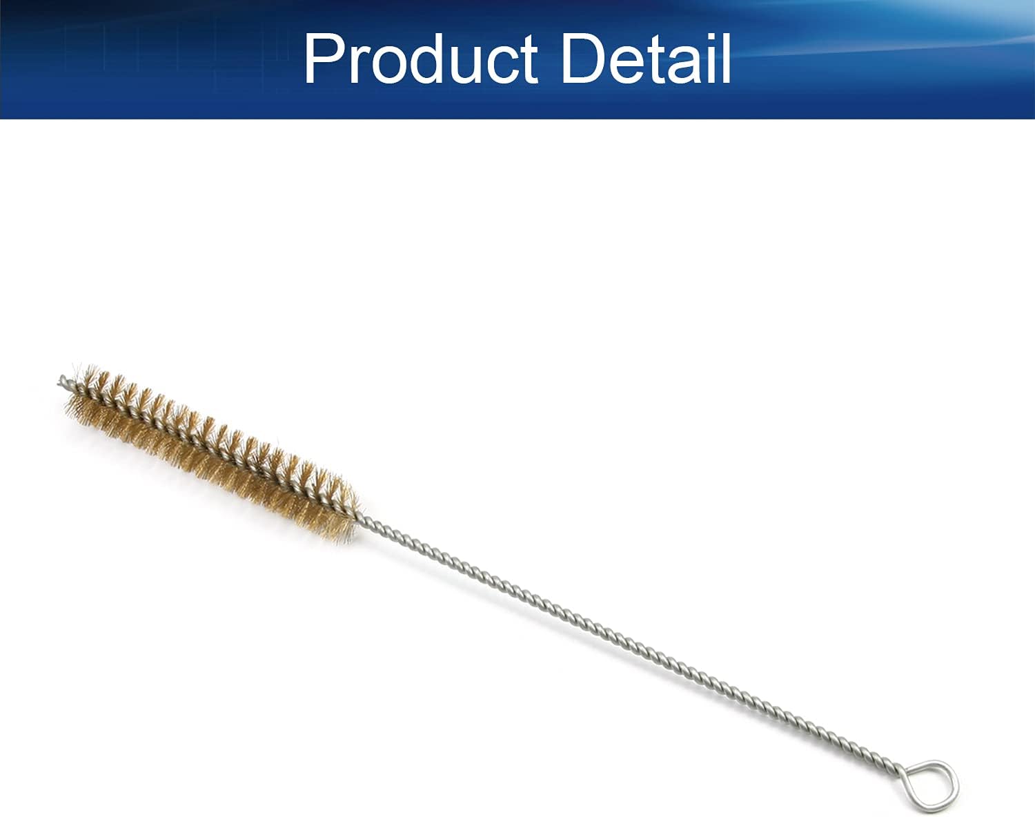 Auniwaig 20mm Copper Wire Cleaning Brush, Spiral Power Tube Brush, Copper Wire Tube Brush Cleaning Tool, Tube Bottle Brush, 2pcs