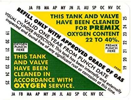 OnlineScuba Nitrox Clean Tank & Valve Inspection Certification Sticker VIP