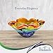 Badash Allura Bowl - Murano-Style Rainbow Art Glass - Murano-Style Art Glass Bowl Centerpiece - 8” Mouth-Blown Glass Bowl - Decor Bowl Centerpiece Home Decor Accent