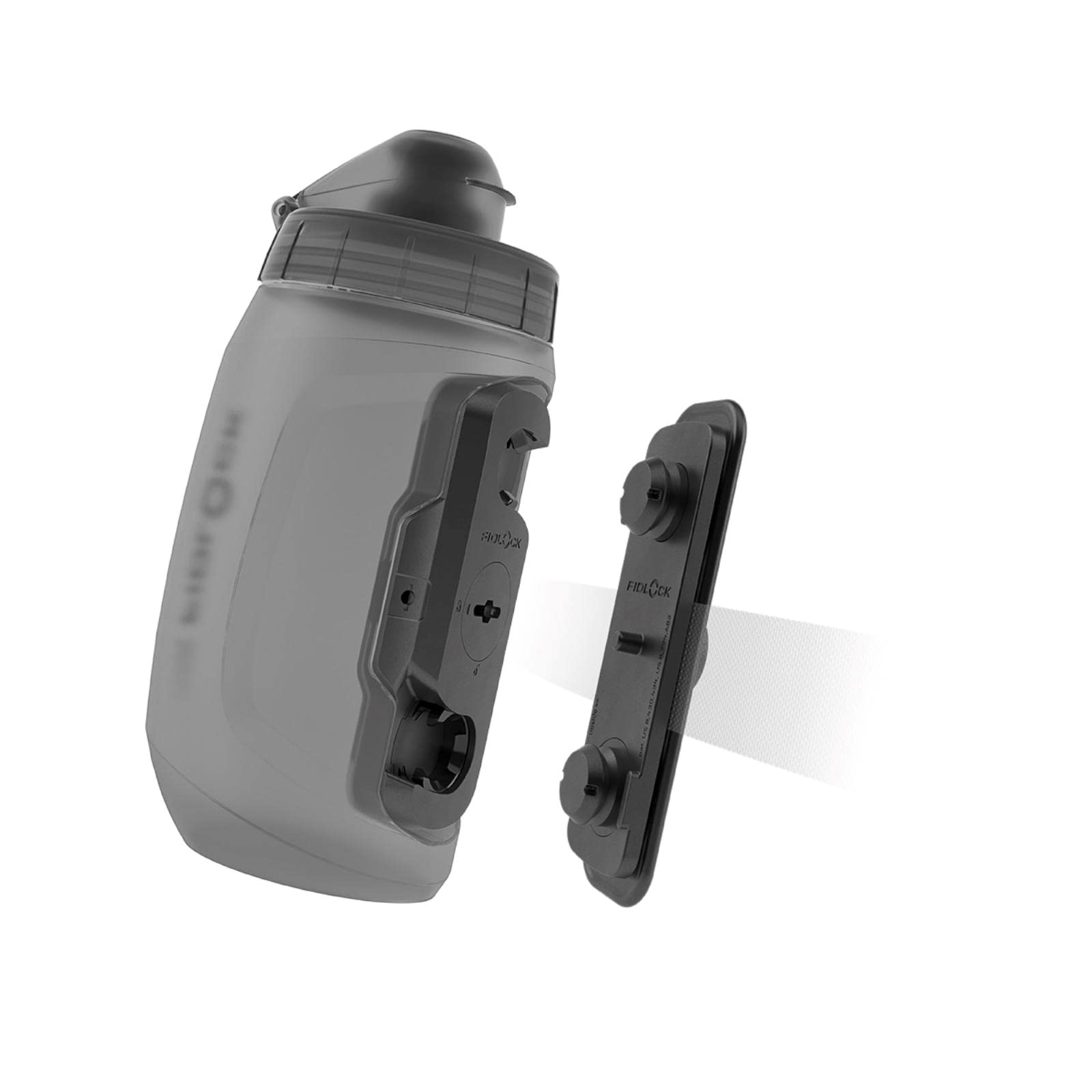 Fidlock Trinkflasche & Halterung Twist Bottle Texbase Multi Set, 450 ml, Transparent Schwarz, 09649-P01032, Einheitsgröße
