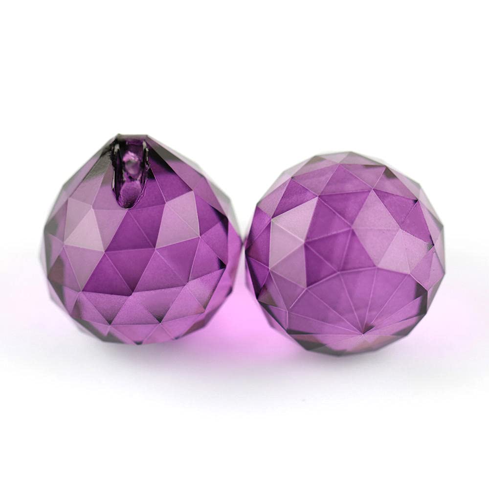 15mm-40mm 1 Stück/10 Stück Kristalle Glaskugel Für Kronleuchter Shinning Prisma Sonnenfänger-dunkelviolett_30mm 10 Stück