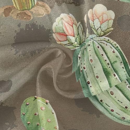 Wajiw 60 Inch Indoor Outdoor Round Tablecloth with Umbrella Hole and Zipper Waterproof Patio Table Cover for Camping Dining Room Party Outdoor Picnic,Cactus