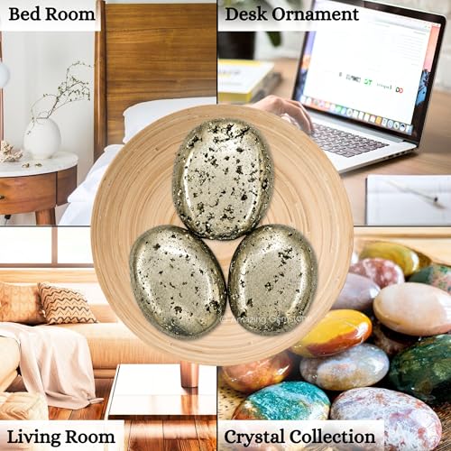 Image of Pyrite Crystal Palm Stone, 55-60mm Large Meditation Healing Crystal