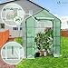 VOUNOT® Gewächshaus Foliengewächshaus, begehbares Gartenhäuschen mit 4 Regalebenen, Tomatenhaus Tomatengewächshaus, Grün 143x73x195cm