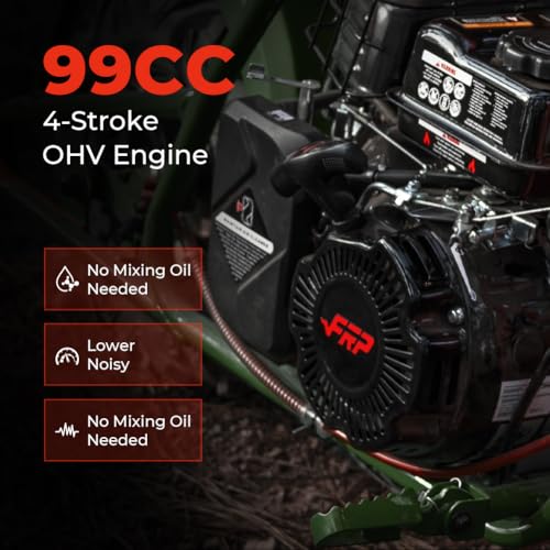 Image of FRP GMB100 Performance 99CC 4-Stroke Mini Dirt Bike - Upgraded Hydraulic Brakes & Front Suspension Fork, 28MPH Off-Road Mini Bike with LED Headlight, Anti-Slip Seat, Supports 220LBS, Green