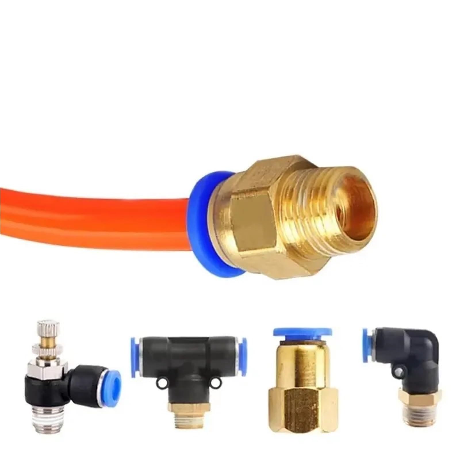 Raccordo connettore aria pneumatico PC PCF/PL/PLF 4/6/8/10/12mm Filettatura 1/8 1/4 3/8 1/2(10-01,PCF)