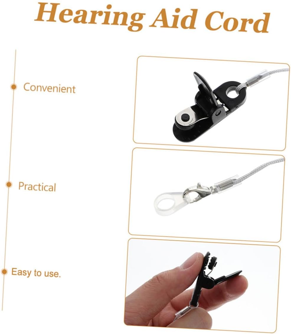 Didiseaon 4pcs Hearing Amplifier Lanyard Anti-Lost Clip Holder for Seniors Portable Rope for BTE Convenient Protection for Travel and Daily Use