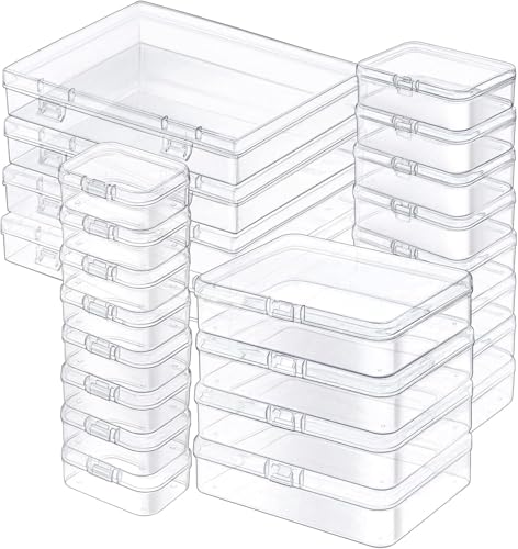 E&A 36Pack Mixed Sizes Small Plastic Storage Containers, Mini Rectangular Small Items Organizer...