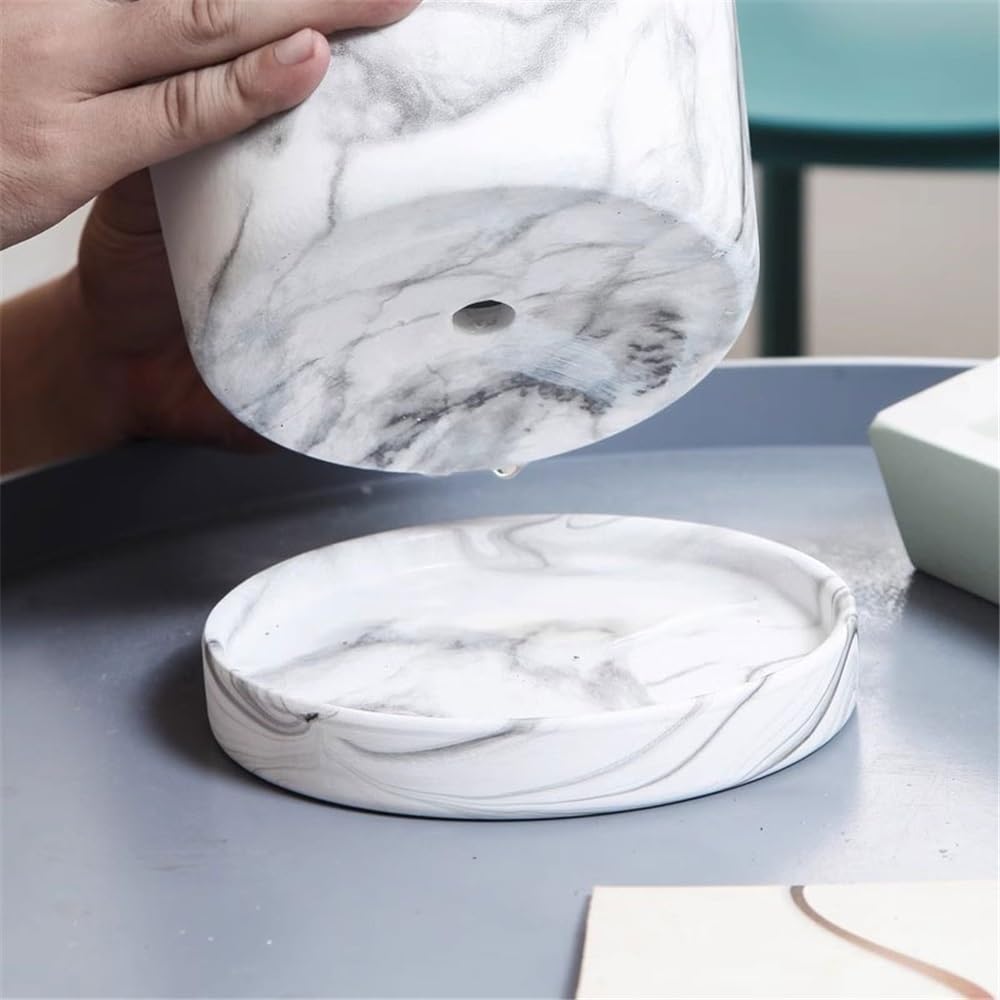 Okrągła podstawka pod doniczkę z imitacji marmuru, do salonu, balkonu, do ceramicznej podstawki pod doniczkę (dł.)