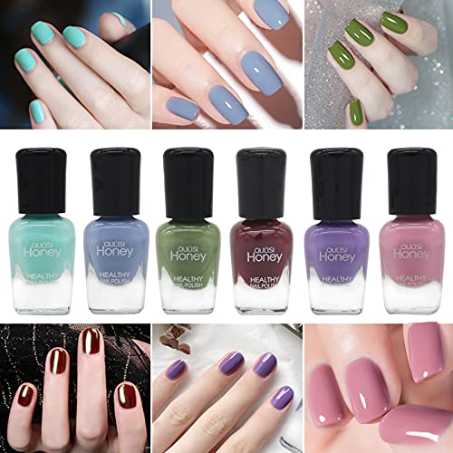 Oul'isi 10 Colors Fingernail Polish Set, Quick Dry Nail Polish, Non Toxic Nail Polish, Peel Off Nail Polish Gift Set #TOP1