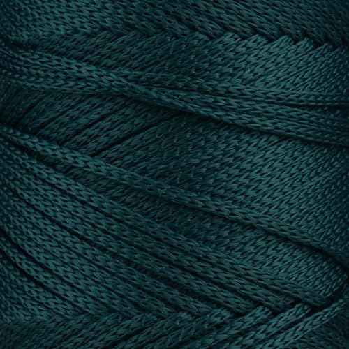 Sensy Premium 2mm 251 Yards Polyester Rope 100% Polypropylene Cord Macrame Cord 2mm Crochet Bag Cord Macrame Rope Crochet Thread Gift for Knitter (Forest Green) - Image 2