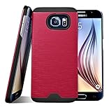 Galaxy S6 Case, Bomea [Non-Slip] [Perfect Fit] Galaxy S6 Case Ultra Slim Premium Protector Hard Cover Case For Samsung Galaxy S6 - AT&T Sprint T-Mobile Verizon Unlocked Versions - Red