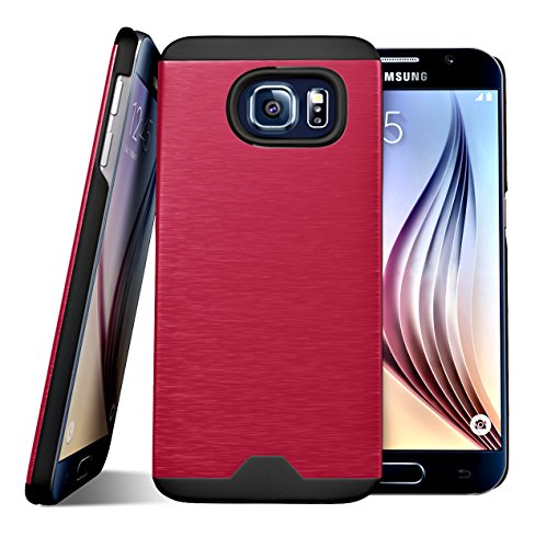 Galaxy S6 Case, Bomea [Non-Slip] [Perfect Fit] Galaxy S6 Case Ultra Slim Premium Protector Hard Cover Case For Samsung Galaxy S6 - AT&T Sprint T-Mobile Verizon Unlocked Versions - Red