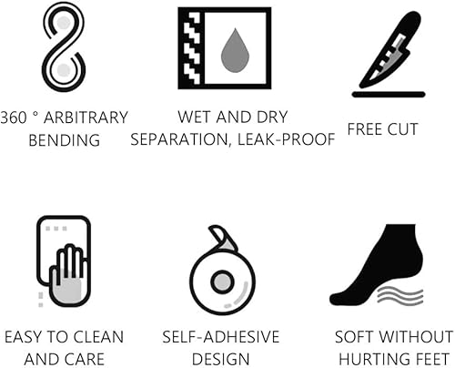 Miniatura 6 de Presa de agua plegable de 39 pulgadas, ideal para sillas de ruedas, barrera de ducha de silicona, sistema de retención de tapón de agua, separación