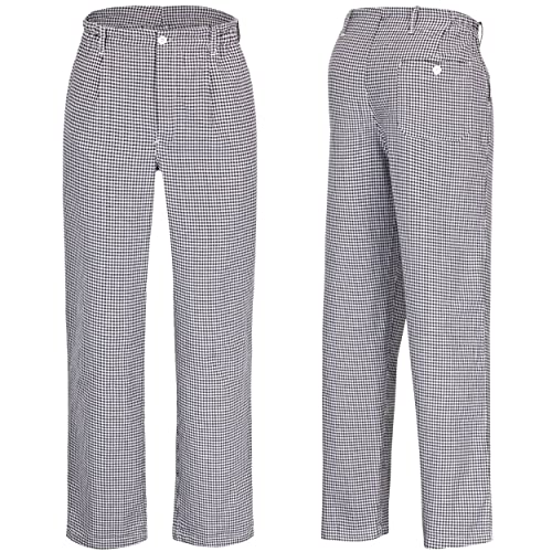 DESERMO Pepita I Pantalon de cuisine pour homme et femme Modèle I - Gris - Taille XXL Cover