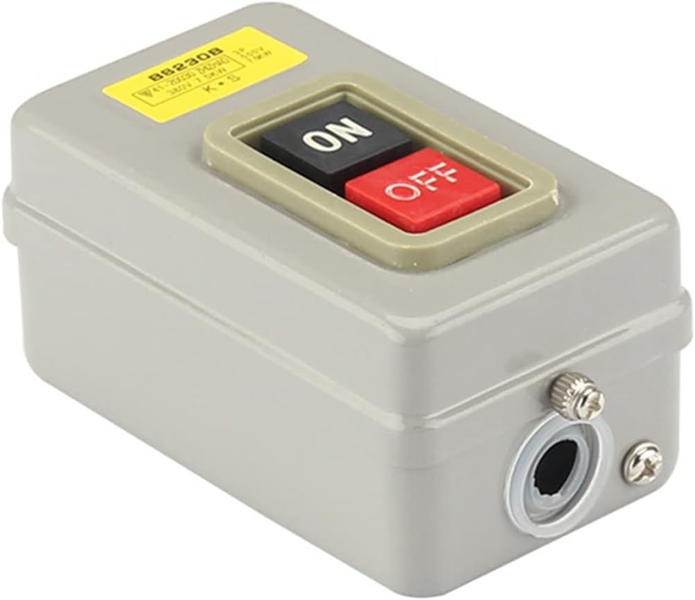 Power Control Button Switch Three-Phase Latching Motor Start Button Press Switch BS211B BS216 BS230 10A 380V Start Stop ON-Off(BS230B)
