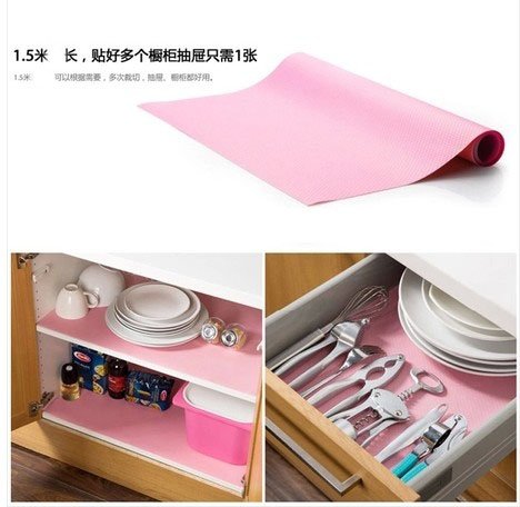 XXAICW Per ritagliare resistente alla umidità resistente all'olio per cassetti tamponi di feltro lavabile base antiscivolo guardaroba impermeabile pad cucina tavolo da pranzo pad 150 * 45cm rosa - Image 6