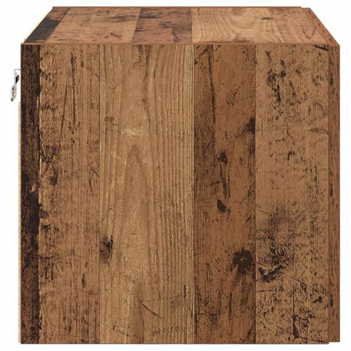 Armario de pared con aspecto de madera envejecida color marrón 7
