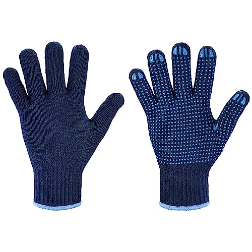 Stronghand HandschuhMan. 3 Paar Grobstrick Arbeitshandschuhe mit Noppen für optimalen Griff Gr. 7 bis 11 (Größe 8/M)