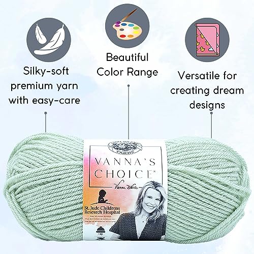 Image of Lion Brand Yarn Vanna'S Choice 860-178 Sea Glass | 6 Skeins, Same Dye Lot, Project Bag, CYC #4 Worsted, 100% Acrylic, Ideal for Crochet, Knitting Blankets, Hats, Scarves